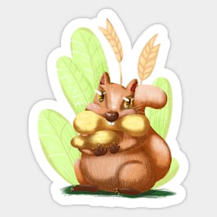 Cute hamster with nuts Sticker